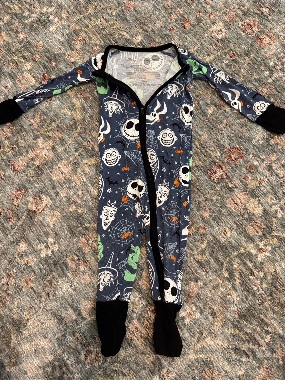 Little Sleepies Navy Nightmare Before Christmas Footed One-Piece